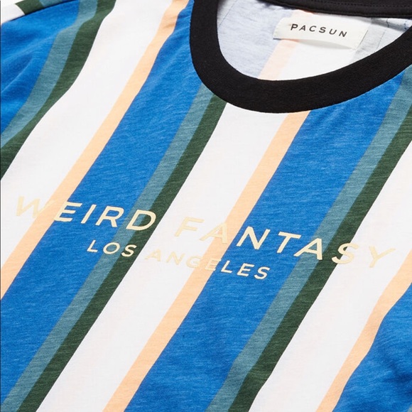 PacSun Weird Fantasy Striped T-Shirt NWT - Picture 2 of 2